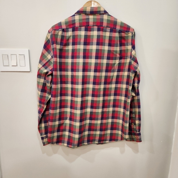 VTG J.Crew Sporting Goods Men's L Plaid Flannel Shirt Long Sleeve Multi-Color - Picture 3 of 15